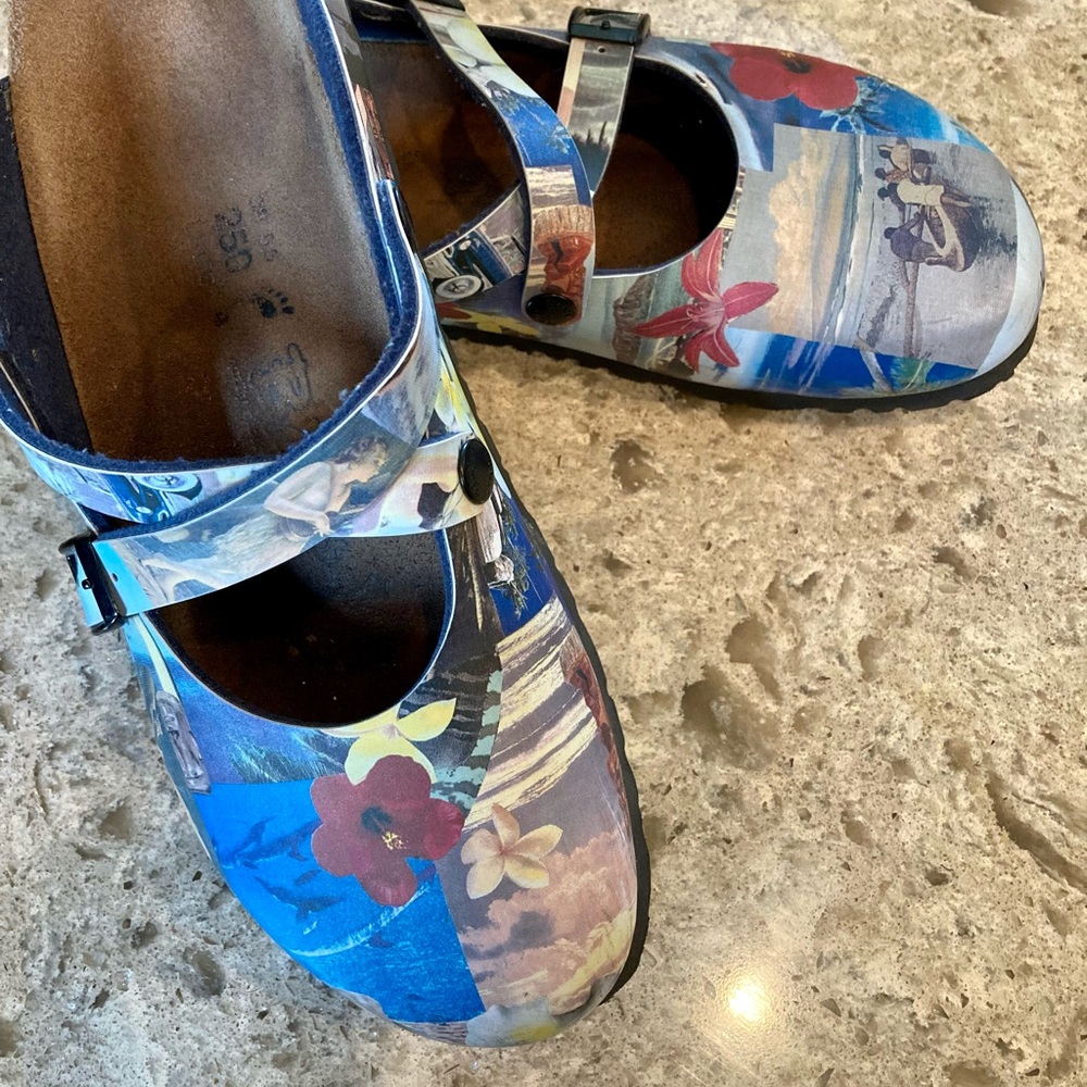 BIRKENSTOCK Birki Dorian Vacation Postcard Mules